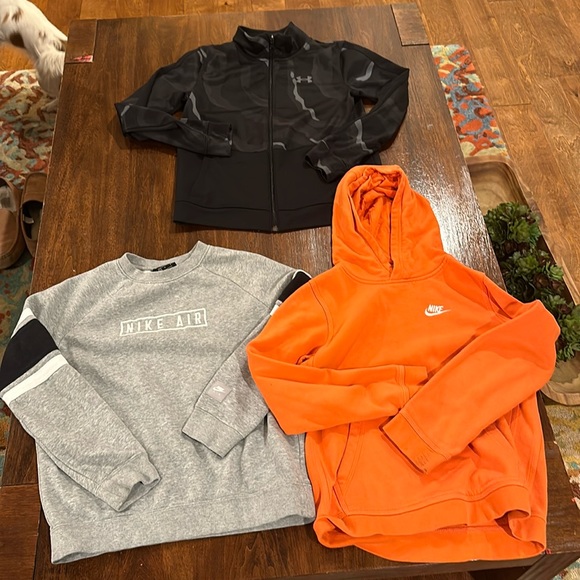 Nike Other - Nike under Armour boys hoodie sweatshirt zip up bundle 3 sweatshirts boys large